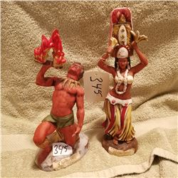 2 WHISKET BOTTLE DECANTERS, 10"