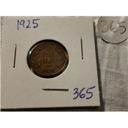 1925 CANADA 1 CENT COIN KEY DATE F+