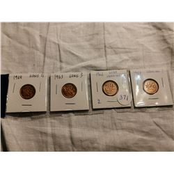 1961, 62, 63, 64 ERROR COINS, HANGING