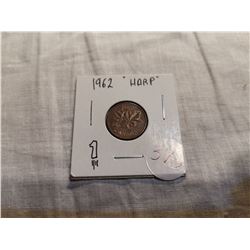 1962 HARP VARIETY 1 CENT COIN