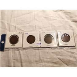 1917, 18, 19, 20 CANADIAN ONE CENT COINS