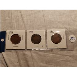 1914, 15, 16 1 CENT CANADIAN COINS