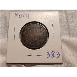 1907H LARGE ONE CENT COIN