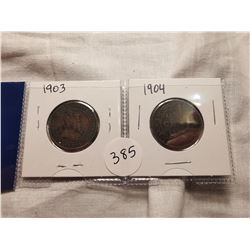1903, 1904 LARGE ONE CENT COIN