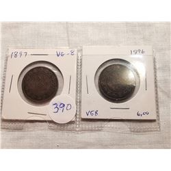 1896, 97 ONE CENT COINS