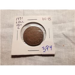 1891 LOLL OBV2 LARGE ONE CENT COIN