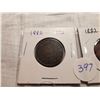 Image 2 : 1882 OBV1 AND OBV2 ONE CENT COINS