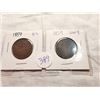 Image 1 : 1859 N9 AND 1859 LOW 9 1 CENT COINS