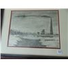 Image 2 : LARGE FRAMED HAND SKETCHED PENCIL DRAWING OF OLD FLIN FLON MINE?