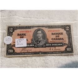 1937 COYNE/TOWERS $2 BILL