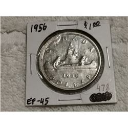 1956 SILVER DOLLAR EF-45