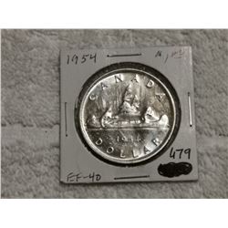 1954 SILVER DOLLAR EF-40