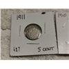 Image 4 : 1911, 10 5 CENT SILVER CANADA COINS