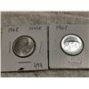 Image 1 : 1968 & 1967 SILVER 25 CENT COINS, AU