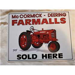McCORMICK-DEERING FARMALL TIN SIGN 16 X 12" REPRO