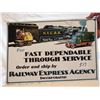 Image 1 : RAILWAY EXPRESS TIN SIGN, EMBOSSED 14" X 9"