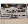 Image 4 : RAILWAY EXPRESS TIN SIGN, EMBOSSED 14" X 9"