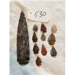LOT OF SHARP STONES, 1-7", 10-1"