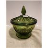 Image 1 : DARK GREEN GLASS CANDY DISH