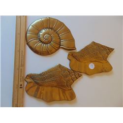 SHELL SHAPED SOLID BRASS WALL ORNAMENTS
