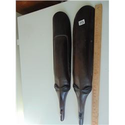 AFRICAN DARK WOOD CARVED MASK WALL HANGINGS