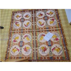 58" BY 61" BULLFIGHTER DESIGN TAPESTRY PIANO SHAWL OR TABLECLOTH?