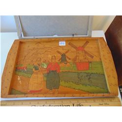 VINTAGE HOLLAND DESIGNED PAINTED WOOD SERVING TRAY