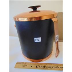 VINTAGE ICE BUCKET COPPER AND MULTI MEDIA COPPER TONGS