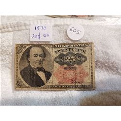 1874 US 25 CENT FRACTIONAL CURRENCY