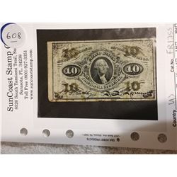 1863 US 10 CENT FRACTIONAL CURRENCY