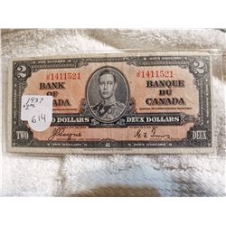 1937 $1 CANADA BILL, COYNE