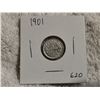 Image 1 : 1901 CANADA SILVER 5 CENT COIN