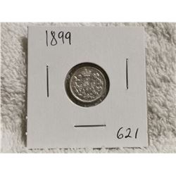 1899 CANADA SILVER 5 CENT COIN