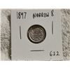 Image 1 : 1897 CANADA SILVER 5 CENT COIN, NARROW 8