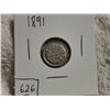 Image 1 : 1891 CANADA SILVER 5 CENT COIN