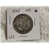 Image 1 : 1945 WD SILVER 50 CENT COIN