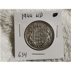 1944 WD SILVER 50 CENT COIN