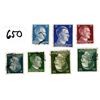 Image 1 : 7 VINTAGE GERMAN WW2 STAMP HITLER HEADS