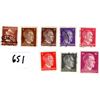 Image 1 : 8 VINTAGE GERMAN WW2 STAMP HITLER HEADS