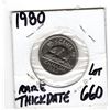 Image 1 : VERY SCARCE 1980 THICK DTE 5 CENT