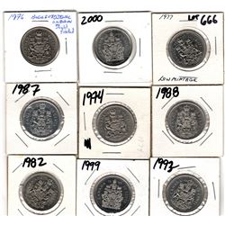 8 CANADIAN 50 CENT COINS VARIOUS YEARS