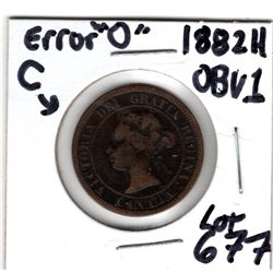 1882 ERROR O OBVERSE 1 LARGE CENT