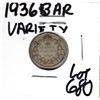Image 1 : 1936 BAR VARIETY 10 CENR PIECE