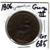 Image 2 : 1806 GEORGE 3RD LARGE COPPER PENNY
