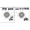 Image 2 : TWO SCARCE LOW MINTAGE 1948 10 CENTS