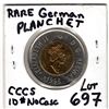 Image 1 : RARE GERMAN PLANCHET 1996 $2 COIN ONCE CERTIFIED BY CCCS BUT LOST HOLDER ID# ON 2X2
