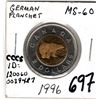 Image 2 : RARE GERMAN PLANCHET 1996 $2 COIN ONCE CERTIFIED BY CCCS BUT LOST HOLDER ID# ON 2X2