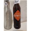 Image 3 : 2 ANTIQUE CRUSH BOTTLES, CLEAR & BROWN