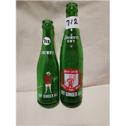 2 RCMP DREWRYS BOTTLES, SCARCE