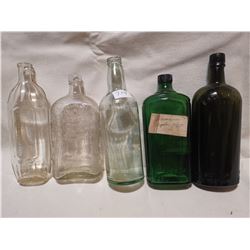 5 ANTIQUE BOTTLES